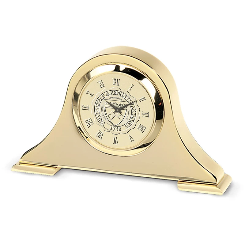 Pennsylvania Quakers Gold Napoleon Desk Clock