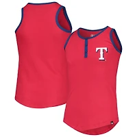 Girls Youth New Era Red Texas Rangers Henley Tank Top