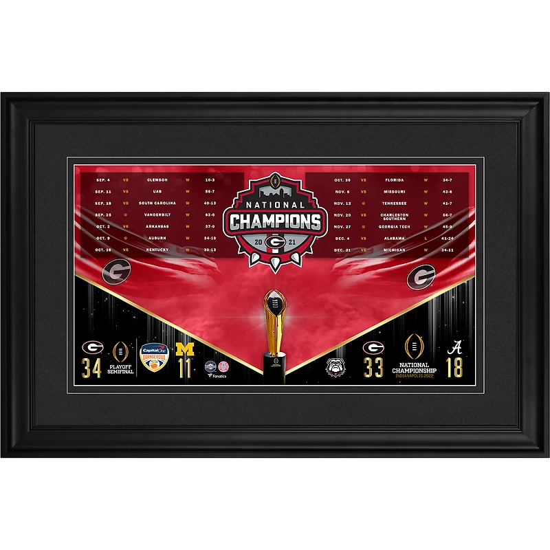 Georgia Bulldogs Framed 10" x 18" 2021 College Football Playoff Champions Collage
