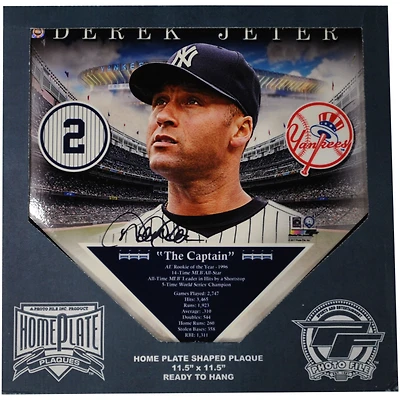 Derek Jeter New York Yankees Autographed 11.5" x 11.5" Commemorative Home Plate