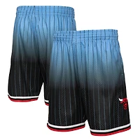 Men's Mitchell & Ness Black/Light Blue Chicago Bulls 1995/96 Hardwood Classics Fadeaway Reload 3.0 Swingman Shorts