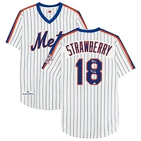 Darryl Strawberry White New York Mets Autographed Mitchell & Ness Authentic Cooperstown Collection Jersey with 25th Anniversary Patch and "86 WS Champs" Inscription