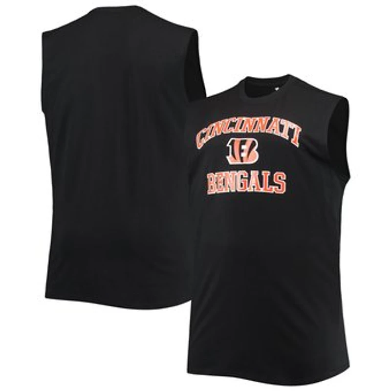 Men's Black Cincinnati Bengals Big & Tall Muscle Tank Top