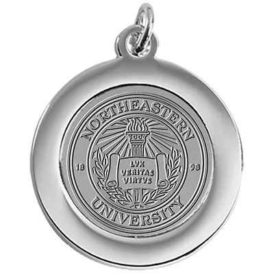 Silver Northeastern Huskies Pendant