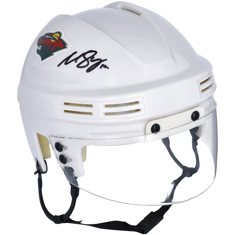 Matthew Boldy Minnesota Wild Autographed White Mini Helmet
