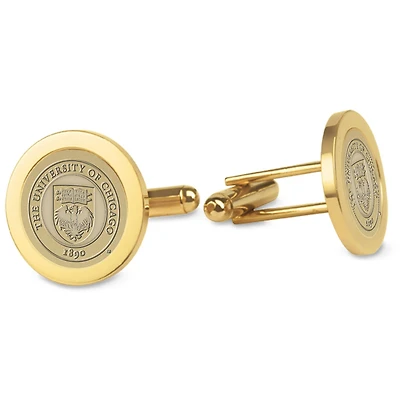 Gold UChicago Maroons Logo Cufflinks