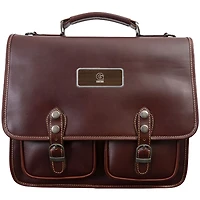 Brown Georgetown Hoyas Logo Plate Sabino Briefcase