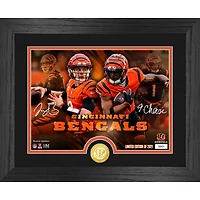 Highland Mint Joe Burrow & Ja'Marr Chase Cincinnati Bengals 13'' x 16'' Impact Players Bronze Coin Photo Mint