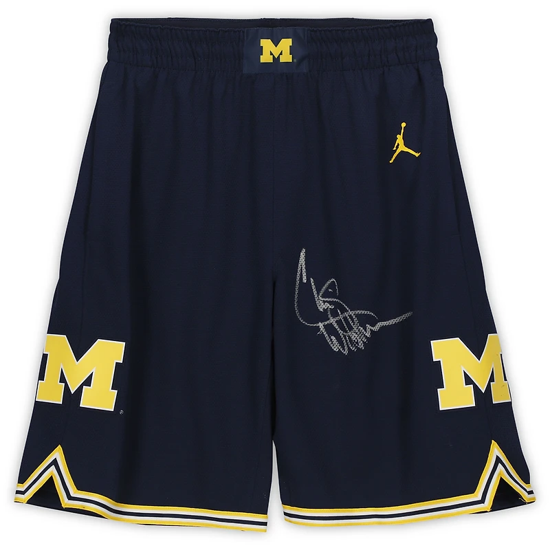 Chris Webber Michigan Wolverines Autographed Jordan Brand Navy Replica Basketball Shorts