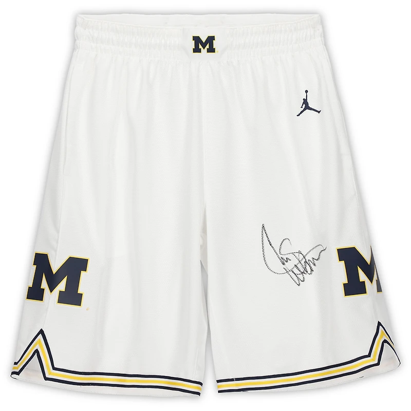 Chris Webber Michigan Wolverines Autographed Jordan Brand White Replica Basketball Shorts