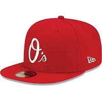 Men's New Era Red Baltimore Orioles White Logo 59FIFTY Fitted Hat