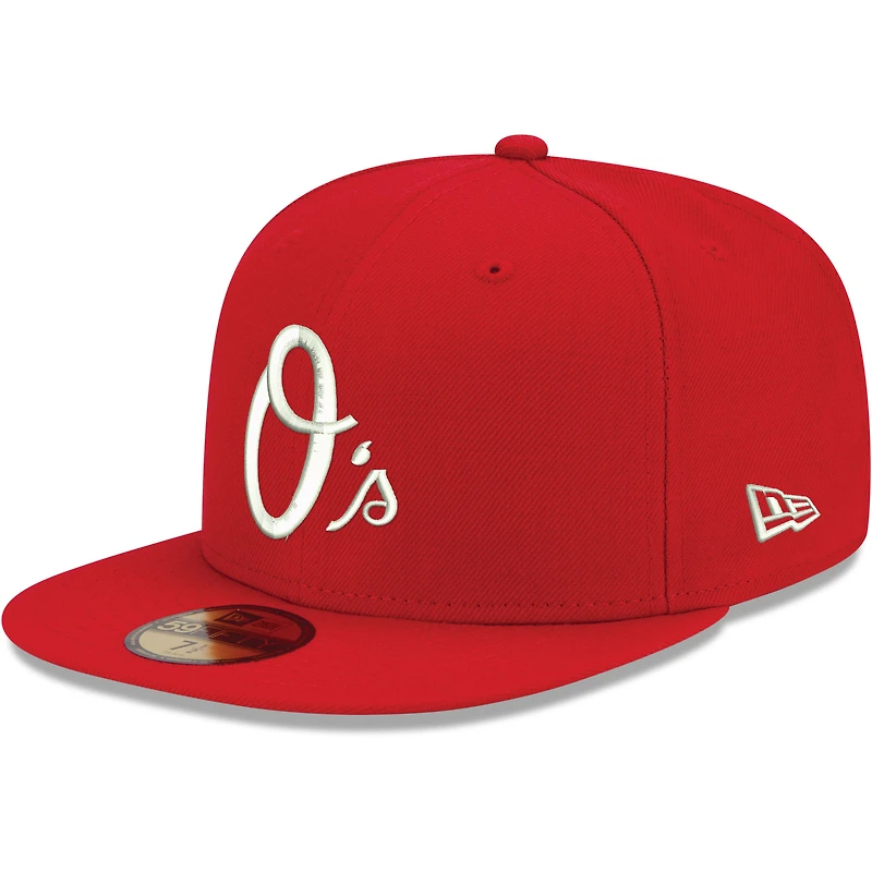 Men's New Era Red Baltimore Orioles White Logo 59FIFTY Fitted Hat