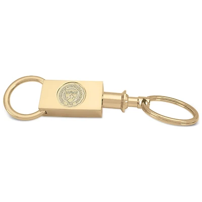 Gold Pennsylvania Quakers Two-Section Key Ring