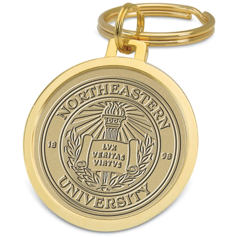 Gold Northeastern Huskies Split-Wire Key Ring