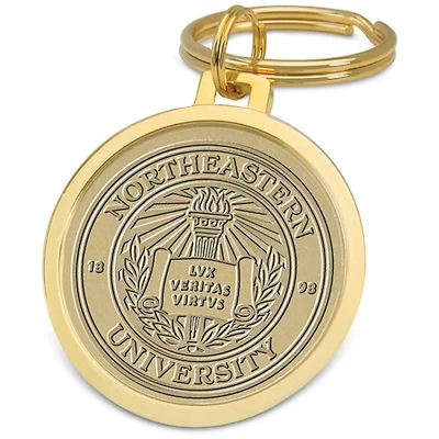 Gold Northeastern Huskies Split-Wire Key Ring