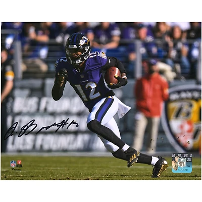 Rashod Bateman Baltimore Ravens Autographed 8" x 10" Purple Jersey Running Photograph