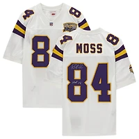Randy Moss Minnesota Vikings Autographed Mitchell & Ness White Authentic Jersey with "HOF 18" Inscription