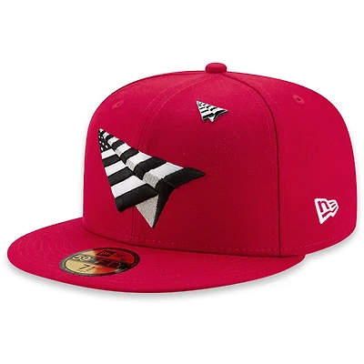 Men's New Era Crimson Paper Planes Logo 59FIFTY Fitted Hat