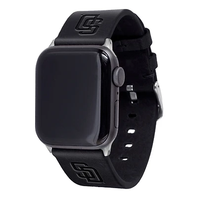 Black San Diego Padres Leather Apple Watch Band