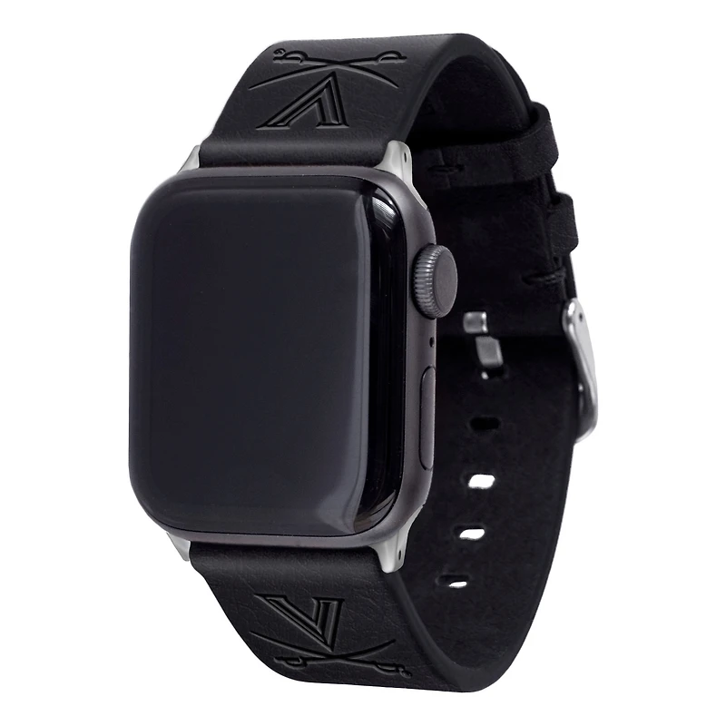 Black Virginia Cavaliers Leather Apple Watch Band