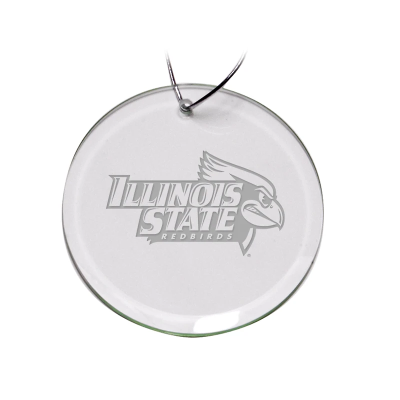 Illinois State Redbirds 3'' Logo Round Glass Ornament