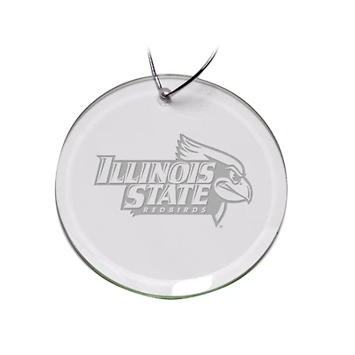 Illinois State Redbirds 3'' Logo Round Glass Ornament