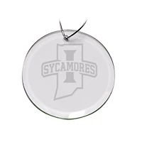 Indiana State Sycamores 3'' Round Glass Ornament