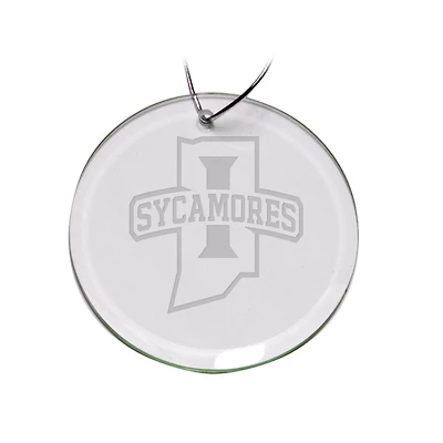 Indiana State Sycamores 3'' Round Glass Ornament