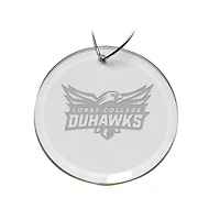Loras College Duhawks 3'' Logo Round Glass Ornament