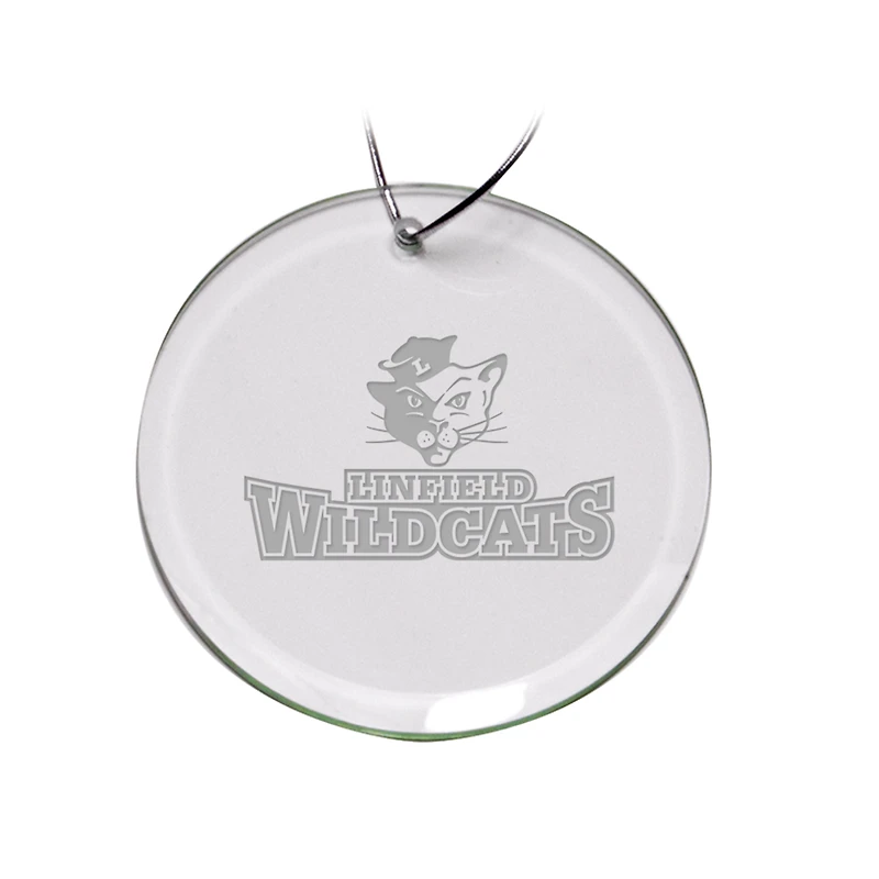 Linfield Wildcats 3'' Round Glass Ornament