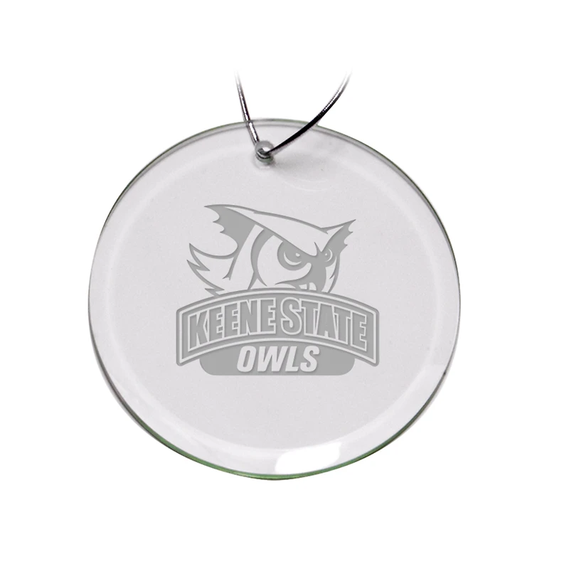 Keene State Owls 3'' Round Glass Ornament