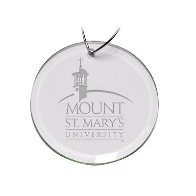 Mount St. Mary's Mountaineers 3'' Round Glass Ornament