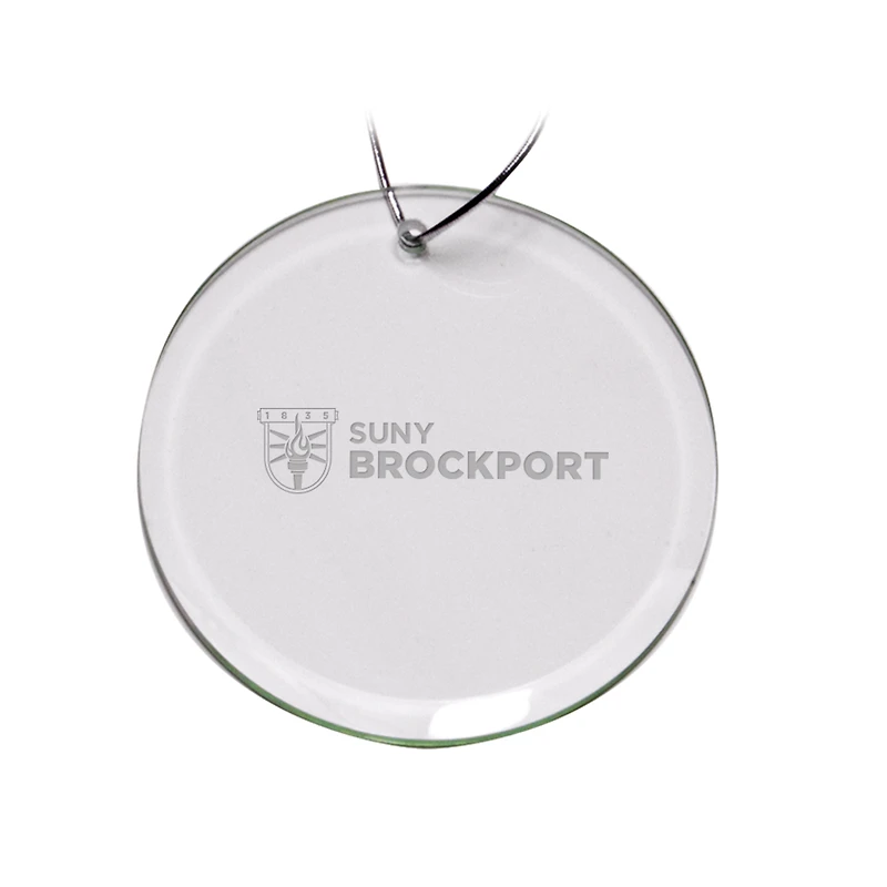 SUNY Brockport Golden Eagles 3'' Round Glass Ornament