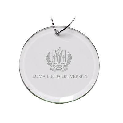 LLU Lions 3'' Round Glass Ornament