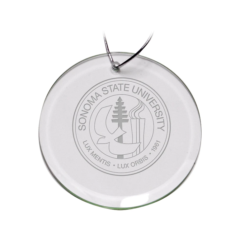 Sonoma State Seawolves 3'' Round Glass Ornament