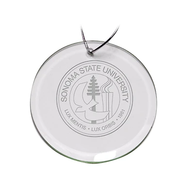 Sonoma State Seawolves 3'' Round Glass Ornament