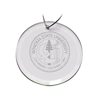 Sonoma State Seawolves 3'' Round Glass Ornament
