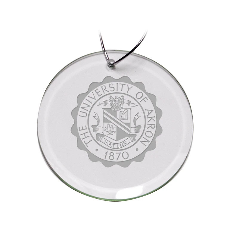 Akron Zips 3'' Round Glass Ornament