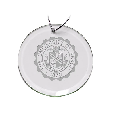 Akron Zips 3'' Round Glass Ornament