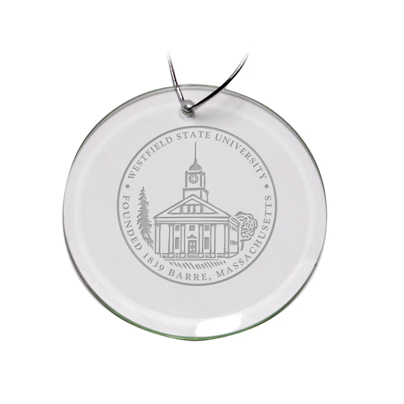 Westfield State Owls 3'' Round Glass Ornament