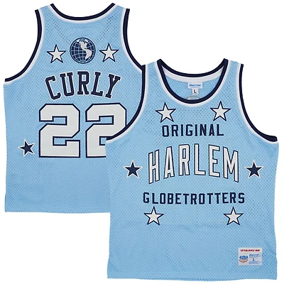 Men's Rings & Crwns Curly Neal Light Blue Harlem Globetrotters Throwback Swingman Jersey