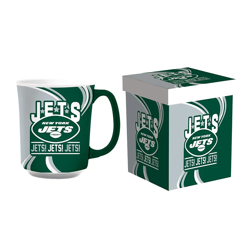 New York Jets 14oz. Ceramic Mug with Matching Box