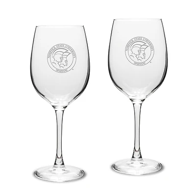 Norfolk State Spartans 16oz. 2-Piece Traditional White Wine Glass Set