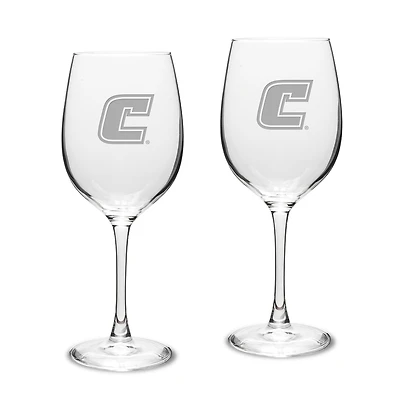 Tennessee Chattanooga Mocs 16oz. 2-Piece Traditional White Wine Glass Set