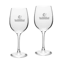 Linfield Wildcats 16oz. 2-Piece Traditional White Wine Glass Set
