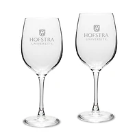 Hofstra University Pride 16oz. 2-Piece Traditional White Wine Glass Set