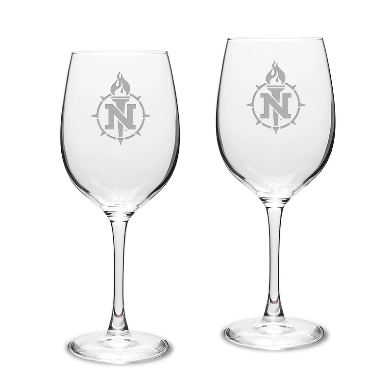 Northern Michigan Wildcats 16oz. 2-Piece Traditional White Wine Glass Set