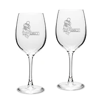 Youngstown State Penguins 16oz. 2-Piece Traditional White Wine Glass Set
