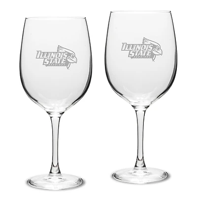 Illinois State Redbirds 19oz. 2-Piece Traditional Robusto Red Wine Table Glass Set