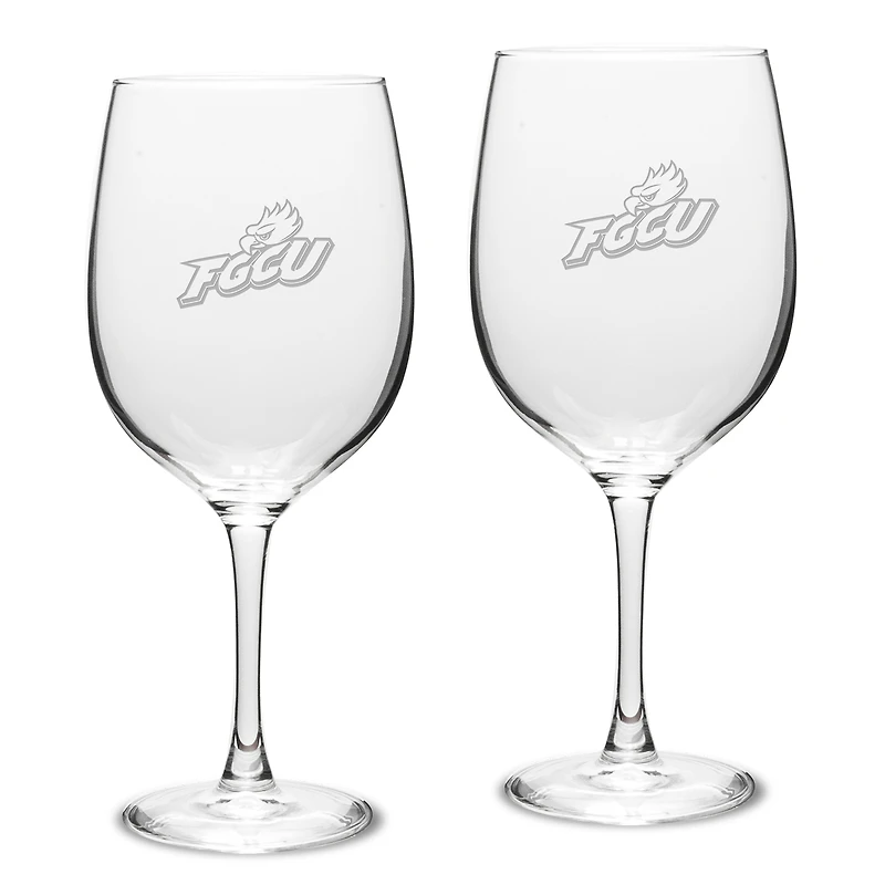 Florida Gulf Coast Eagles 19oz. 2-Piece Traditional Robusto Red Wine Table Glass Set